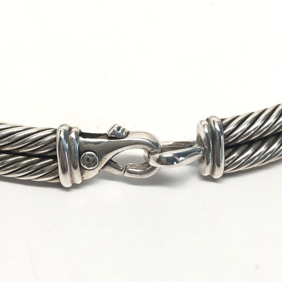 David Yurman Diamond Double Cable Metro Necklace - Picture 7 of 11